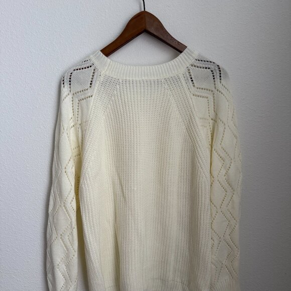 Women's Cutout Raglan Long Sleeve Sweater - Cupshe - Size L - Picture 5 of 5